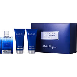 Acqua Essenziale Blu by Salvatore Ferragamo Men's Fragrance Set