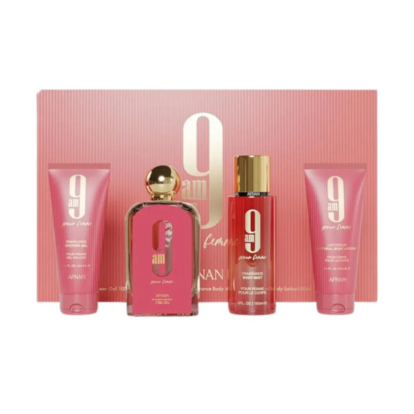 Afnan 9 AM 4 piece Eau de Parfum for Women – 4 piece gift set