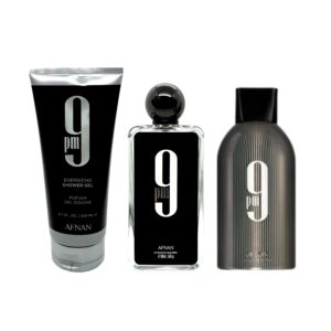 Afnan 9 PM Men's Fragrance Set - Eau de Parfum, Shower Gel & Deodorant