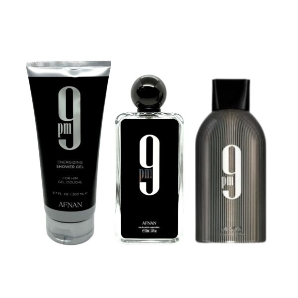 Afnan 9 PM Men's Fragrance Set - Eau de Parfum, Shower Gel & Deodorant