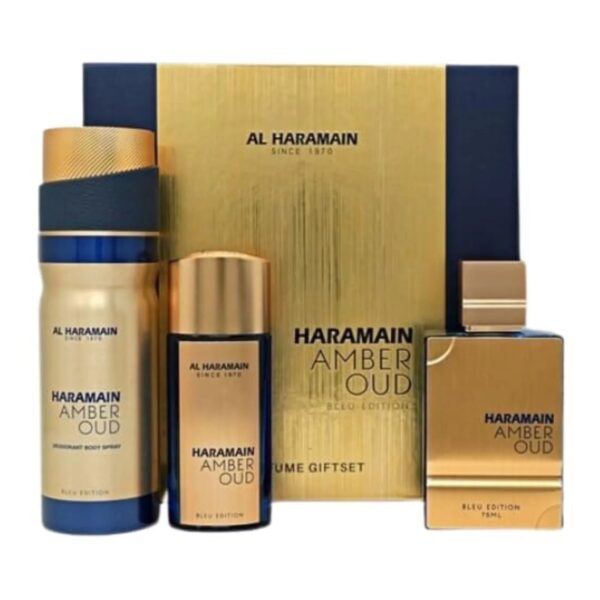 Al Haramain Amber Oud Bleu Edition 3 piece Eau de Parfum for Men – 3 piece gift set