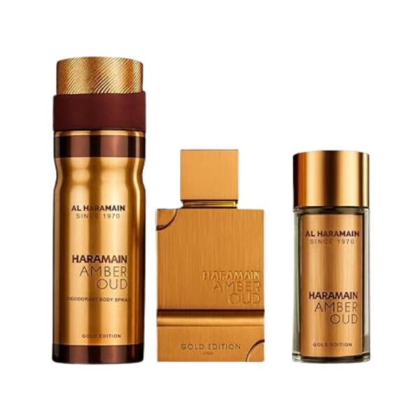 Al Haramain Amber Oud Gold Edition 3 piece Eau de Parfum for Unisex – 3 piece gift set - Tester