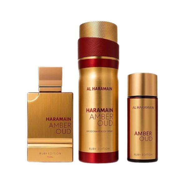 Al Haramain Amber Oud Ruby Edition 3 piece v2 Eau de Parfum for Unisex – 3 piece gift set - v2