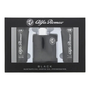 Alfa Romeo Black by Alfa Romeo EDT SPRAY 4.2 OZ & AFTERSHAVE BALM 3.4 OZ & SHOWER GEL 3.4 OZ for MEN