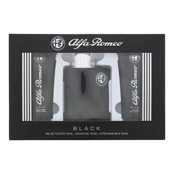 Alfa Romeo Black by Alfa Romeo EDT SPRAY 4.2 OZ & AFTERSHAVE BALM 3.4 OZ & SHOWER GEL 3.4 OZ for MEN