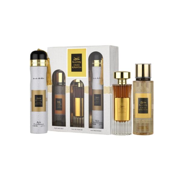 Ard Al Zaafaran Oud Romancea 3 piece Eau de Parfum for Unisex – 3 piece gift set