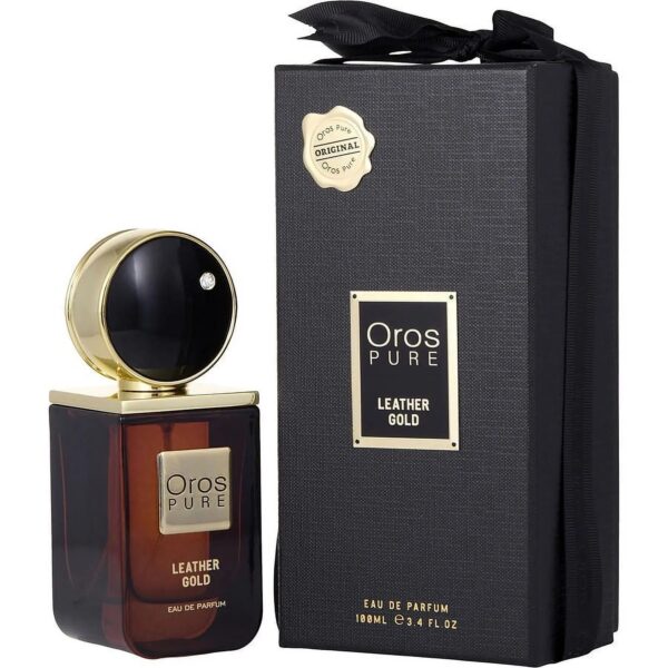 Armaf Oros Pure Leather Gold Eau de Parfum for Unisex – 3.4 oz