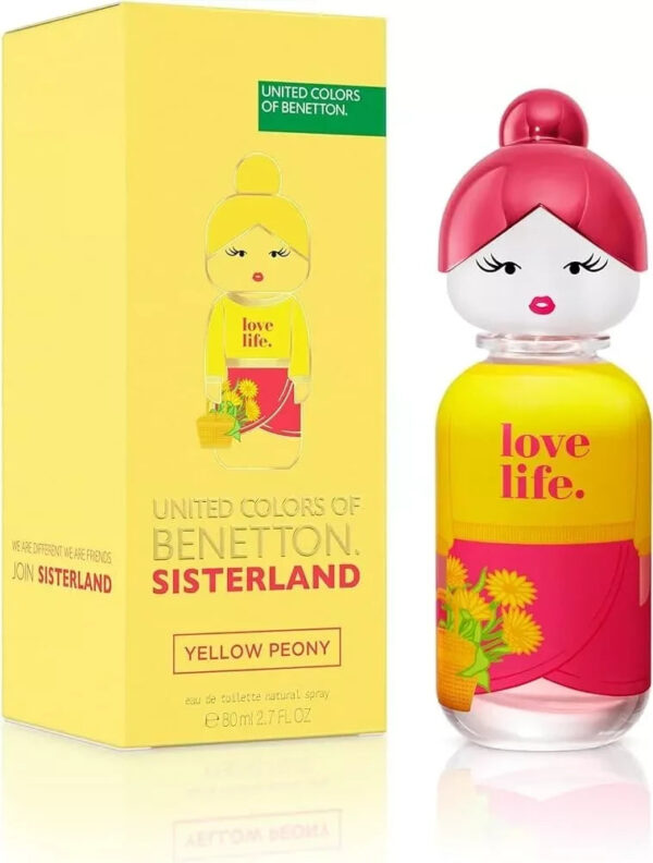 Benetton Sisterland Yellow Peony Eau de Toilette for Women – 2.7 oz