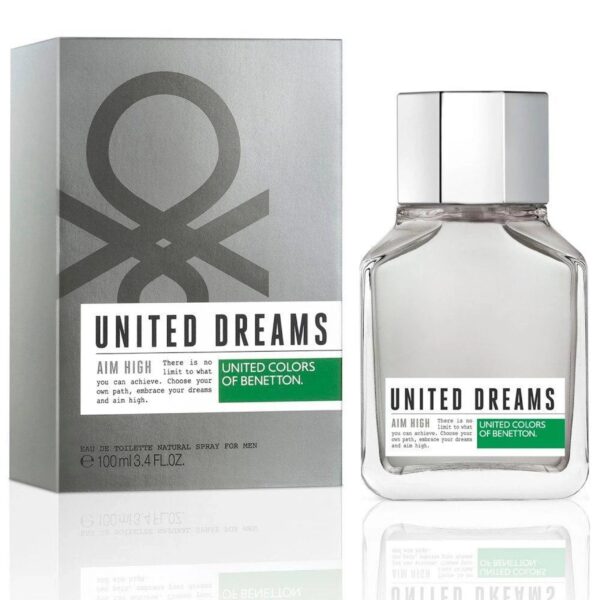 Benetton United Dreams Aim High Eau de Toilette for Men – 3.4 oz