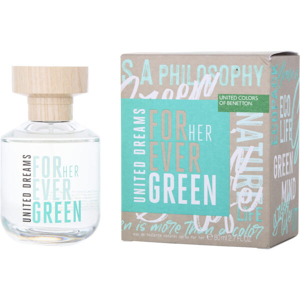 Benetton United Dreams Forever Green Eau de Toilette for Women – 2.7 oz