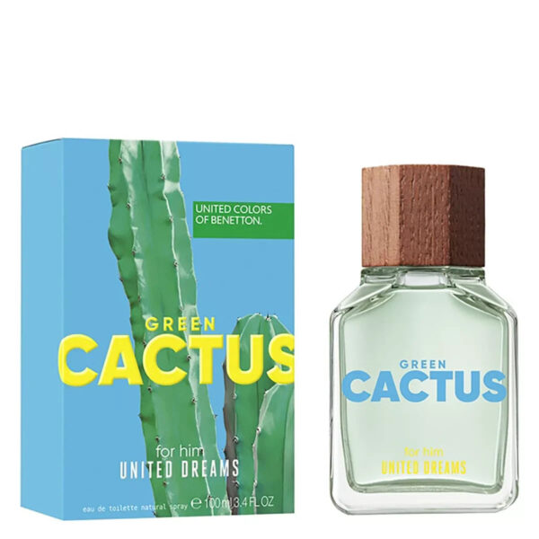 Benetton United Dreams Green Cactus Eau de Toilette for Men – 3.4 oz