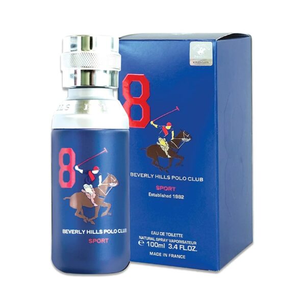Beverly Hills Polo Club Sport 8 Eau de Toilette for Men – 3.4 oz