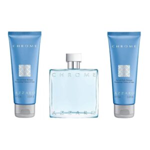 Chrome by Azzaro EDT SPRAY 3.4 OZ & HAIR & BODY SHAMPOO 2.5 OZ X 2