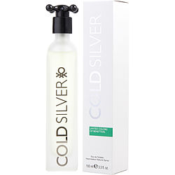 Cold Silver by Benetton EDT Spray for Men, 3.3 oz