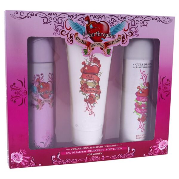 Cuba Heartbreaker 3 Piece Eau de Parfum for Women – 3.3 oz