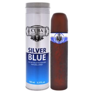 Cuba Silver Blue Eau de Toilette for Men – 3.4 oz