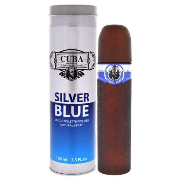 Cuba Silver Blue Eau de Toilette for Men – 3.4 oz