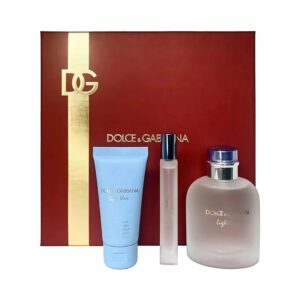D & G Light Blue by Dolce & Gabbana EDT SPRAY 4.2 OZ & SHOWER GEL 1.7 OZ & EDT SPRAY 0.34 OZ MINI for MEN
