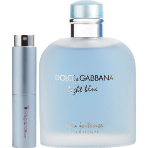 Dolce & Gabbana D & G Light Blue Eau Intense by Dolce & Gabbana TRAVEL Eau de Parfum for Men – 0.27 oz