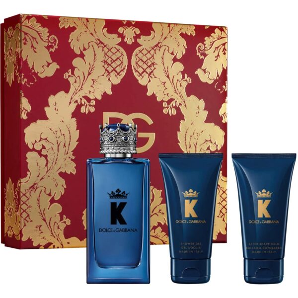 Dolce & Gabbana K by Dolce & Gabbana EAU DE PARFUM SPRAY 3.4 OZ & AFTERSHAVE BALM 1.7 OZ & SHOWER GEL 1.7 OZ for MEN