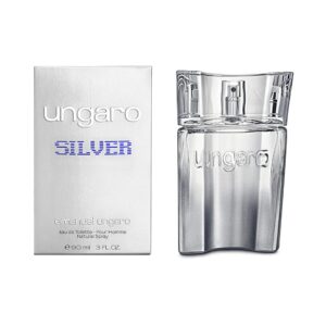 Emanuel Ungaro Ungaro Silver Eau de Toilette for Men – 3 oz