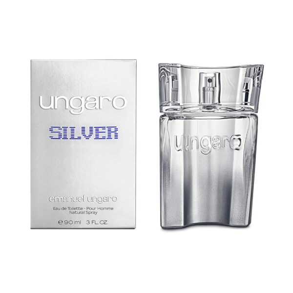 Emanuel Ungaro Ungaro Silver Eau de Toilette for Men – 3 oz