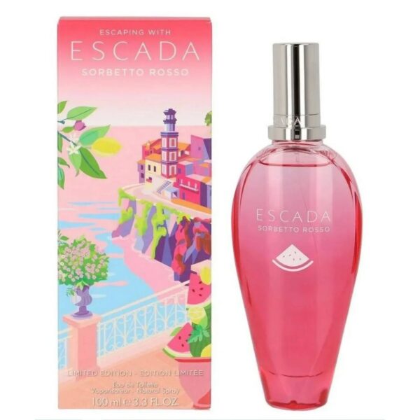 Escada Escaping With Sorbetto Rosso Eau de Toilette for Women – 3.3 oz