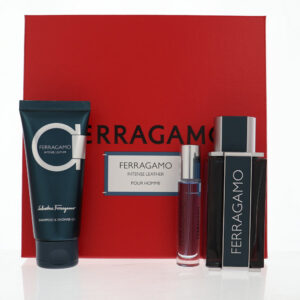 Ferragamo Intense Leather for Men – 3.4 oz EDP & Shower Gel Set