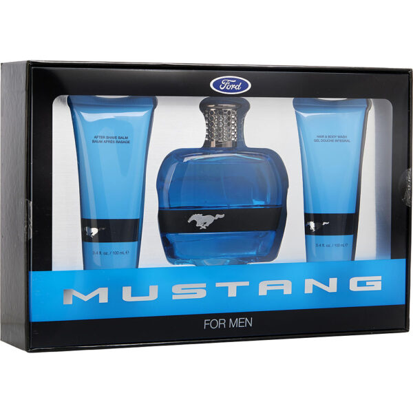 Ford Mustang Blue by Estee Lauder EDT SPRAY 3.4 OZ & HAIR AND BODY WASH 3.4 OZ & AFTERSHAVE BALM 3.4 OZ for MEN
