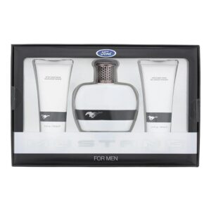 Ford Mustang White by Estee Lauder EDT SPRAY 3.4 OZ & HAIR AND BODY WASH 3.4 OZ & AFTERSHAVE BALM 3.4 OZ for MEN