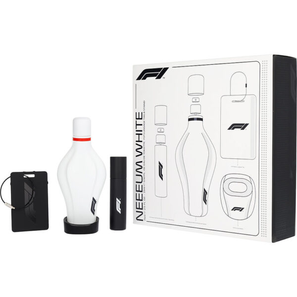 Formula 1 Neeeum White & & METAL LUGGAGE TAG Eau de Toilette for Unisex – 2.5 oz