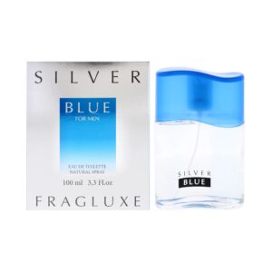 Fragluxe Silver Blue Eau de Toilette for Men – 3.3 oz
