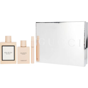 Gucci Bloom by Gucci EAU DE PARFUM SPRAY 3.3 OZ & BODY LOTION 3.4 OZ & EAU DE PARFUM SPRAY 0.34 OZ MINI for WOMEN
