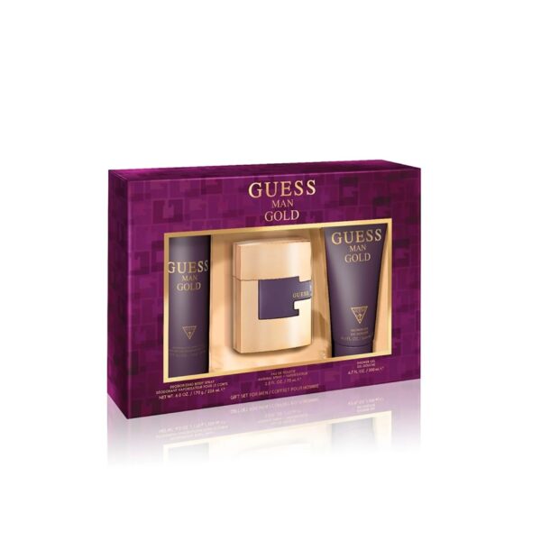 Guess Gold 3 piece Eau de Toilette for Men – 3 piece gift set