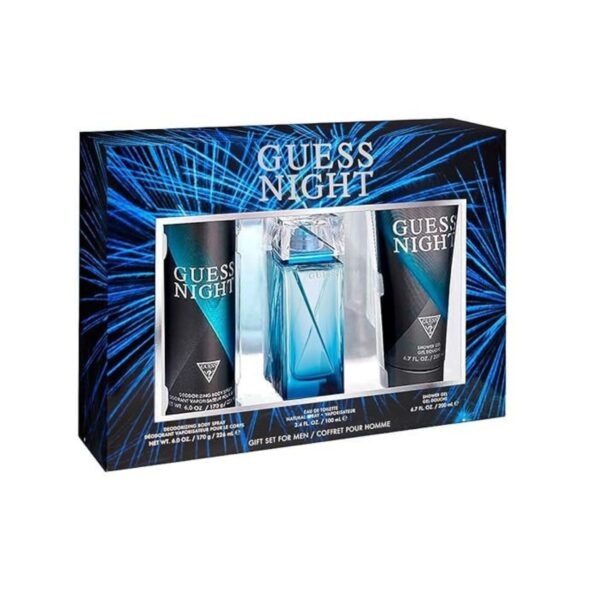 Guess Night by Guess EDT Spray 3.4 OZ & Deodorant & Shower Gel Set