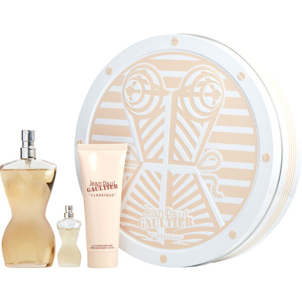 Jean Paul Gaultier by Jean Paul Gaultier EDT SPRAY 3.3 OZ & BODY LOTION 2.5 OZ & EDT 0.20 OZ MINI for WOMEN