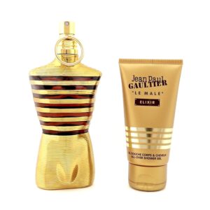 Jean Paul Gaultier Le Male Elixir Parfum for Men, 2 Piece Gift Set