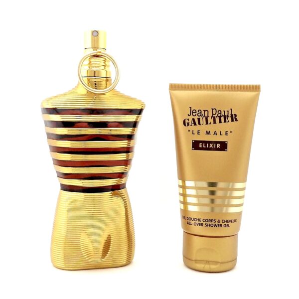 Jean Paul Gaultier Le Male Elixir Parfum for Men, 2 Piece Gift Set