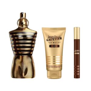 Jean Paul Gaultier Le Male Elixir Parfum for Men, 3 Piece Gift Set