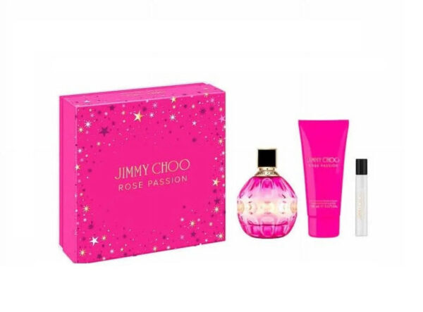 Jimmy Choo Rose Passion 3 piece Eau de Parfum for Women – 3 piece gift set