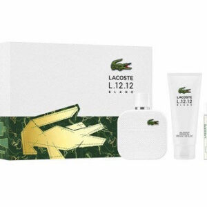 Lacoste L.12.12 Blanc Eau de Toilette for Men, 3 Piece Gift Set