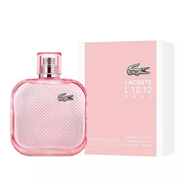 Lacoste L.12.12 Rose Sparkling Eau de Toilette for Women – 3.3 oz