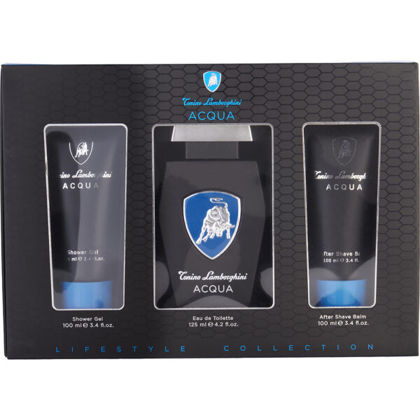 Lamborghini Acqua by Tonino Lamborghini EDT Spray 4.2 OZ Gift Set for Men