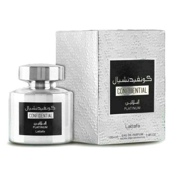 Lattafa Confidential Platinum Eau de Parfum for Unisex – 3.4 oz