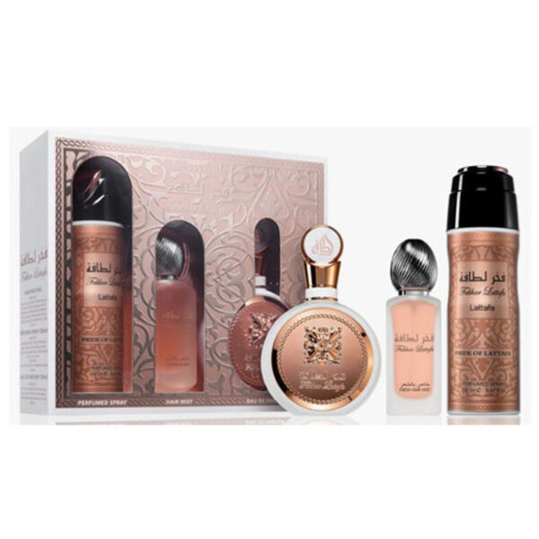 Lattafa Fakhar 3 piece Eau de Parfum for Women – 3 piece gift set