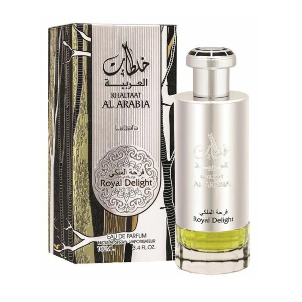 Lattafa Khaltaat Al Arabia Royal Delight Silver Eau de Parfum for Unisex – 3.4 oz