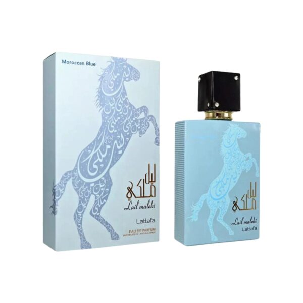 Lattafa Lail Maleki Morrocan Blue Eau de Parfum for Unisex – 3.4 oz