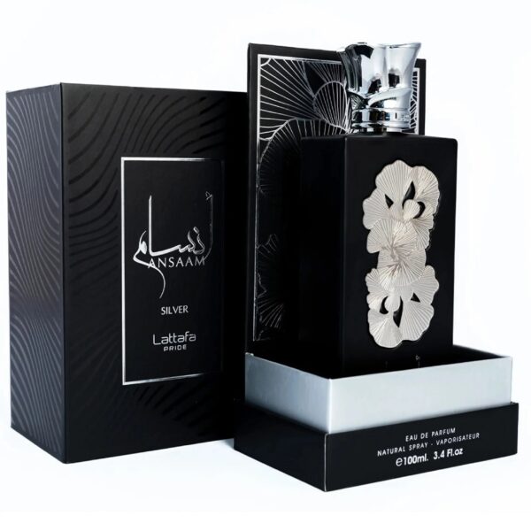 Lattafa Pride Ansaam Silver Eau de Parfum for Unisex – 3.4 oz
