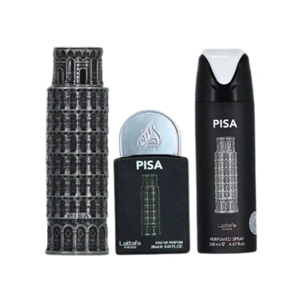 Lattafa Pride Pisa Eau de Parfum for Men, 3 Piece Gift Set