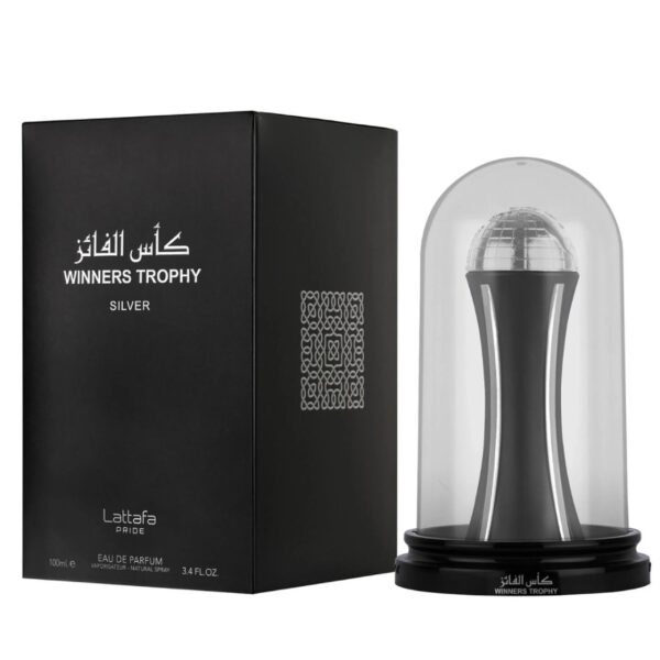 Lattafa Pride Winners Trophy Silver Eau de Parfum for Unisex – 3.4 oz